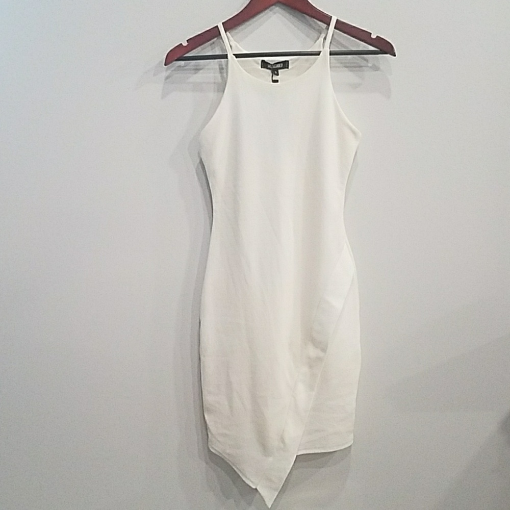 White asymmetrical cocktail dress